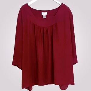 Burgundy Sheer Blouse